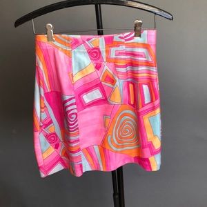 60s Mini Skirt with Slit Colorful Cutie Size XS